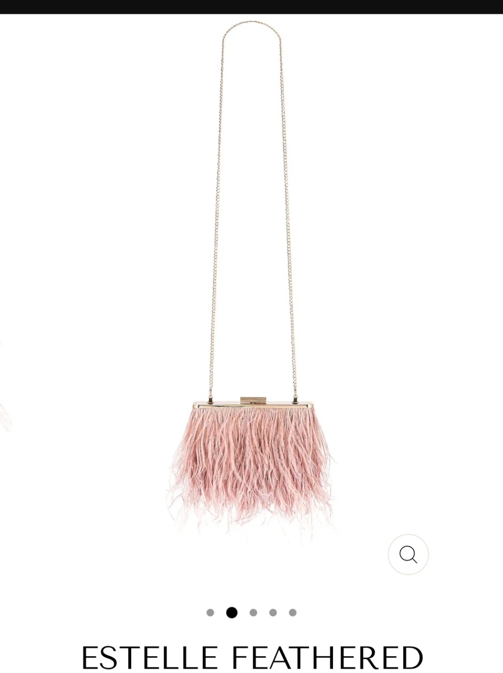 Olga Berg Estelle Feathered Satin Clutch